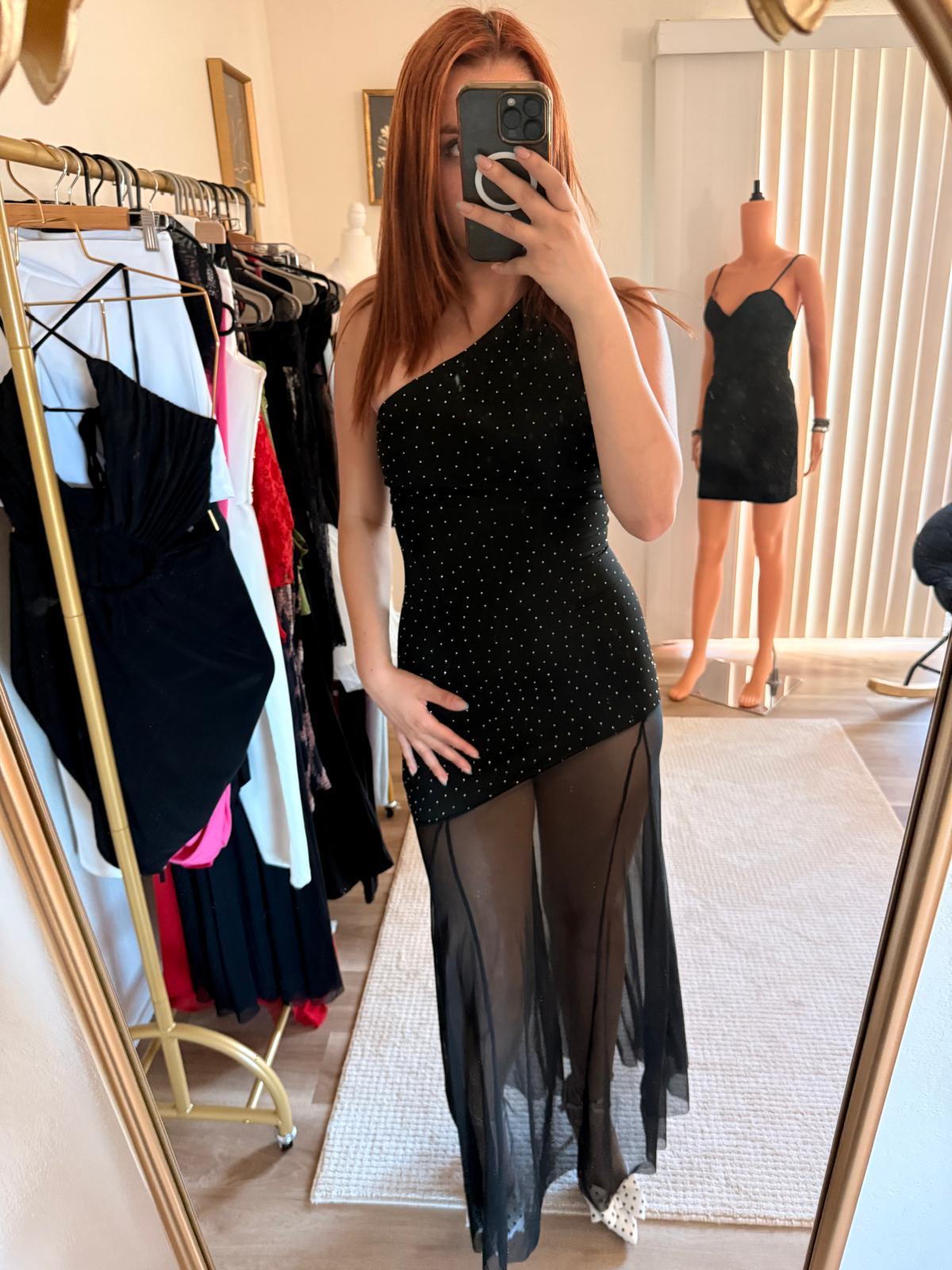 Crystal One Shoulder Maxi Dress