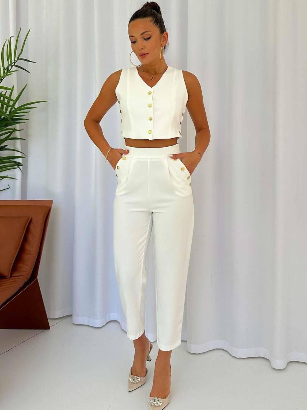 Luxe Deep V Vest & Pants Set
