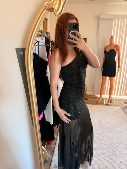 Crystal One Shoulder Maxi Dress