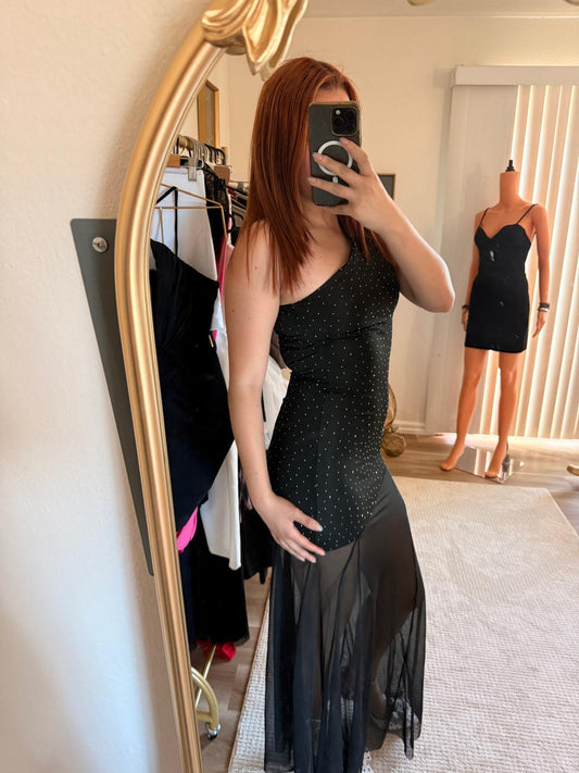 Crystal One Shoulder Maxi Dress