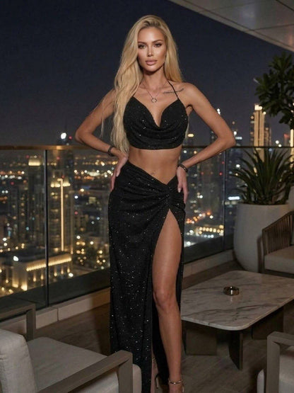 Noir Stardust Crystal Two Piece Set