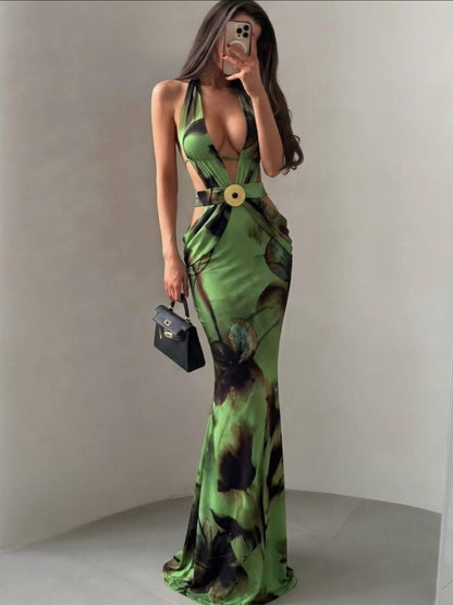Green Luxe Maxi Dress