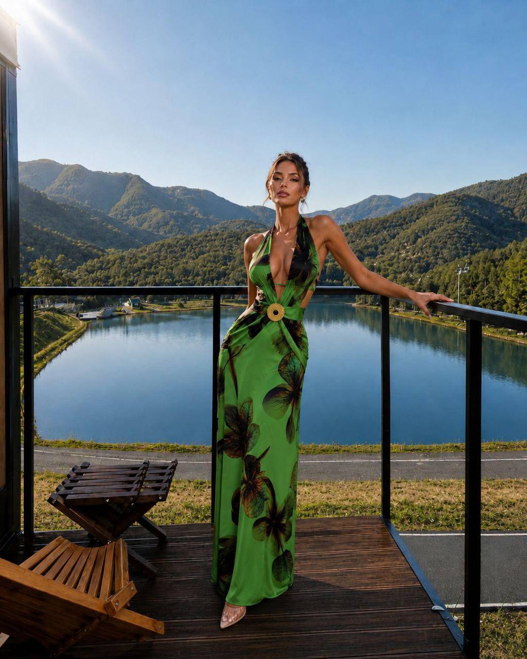Green Luxe Maxi Dress