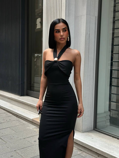 Halter Neck Maxi Dress