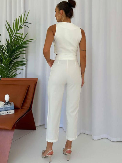 Luxe Deep V Vest & Pants Set