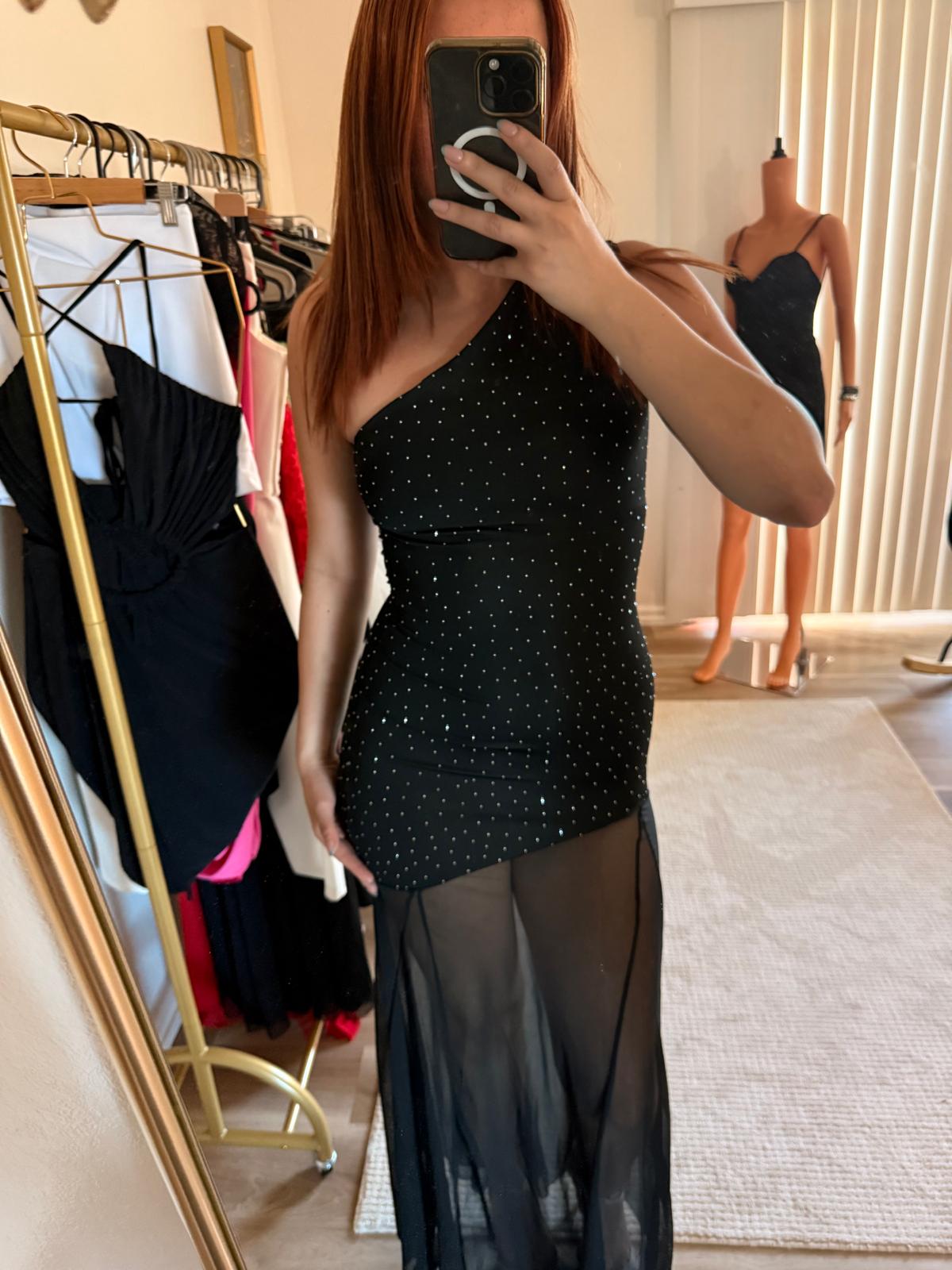 Crystal One Shoulder Maxi Dress