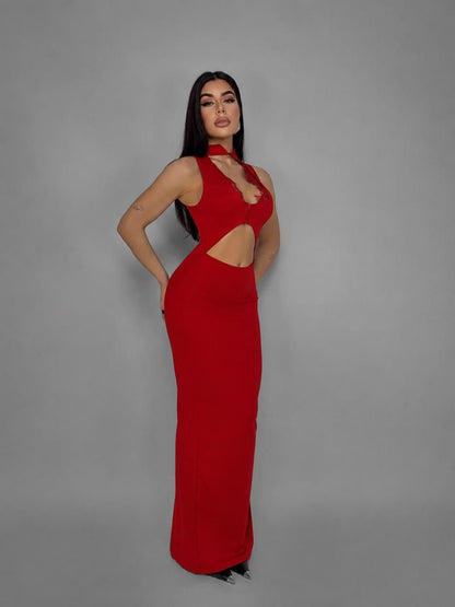 Scarlet Sunset Cut Out Gown