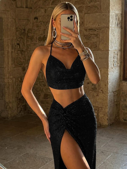 Noir Stardust Crystal Two Piece Set