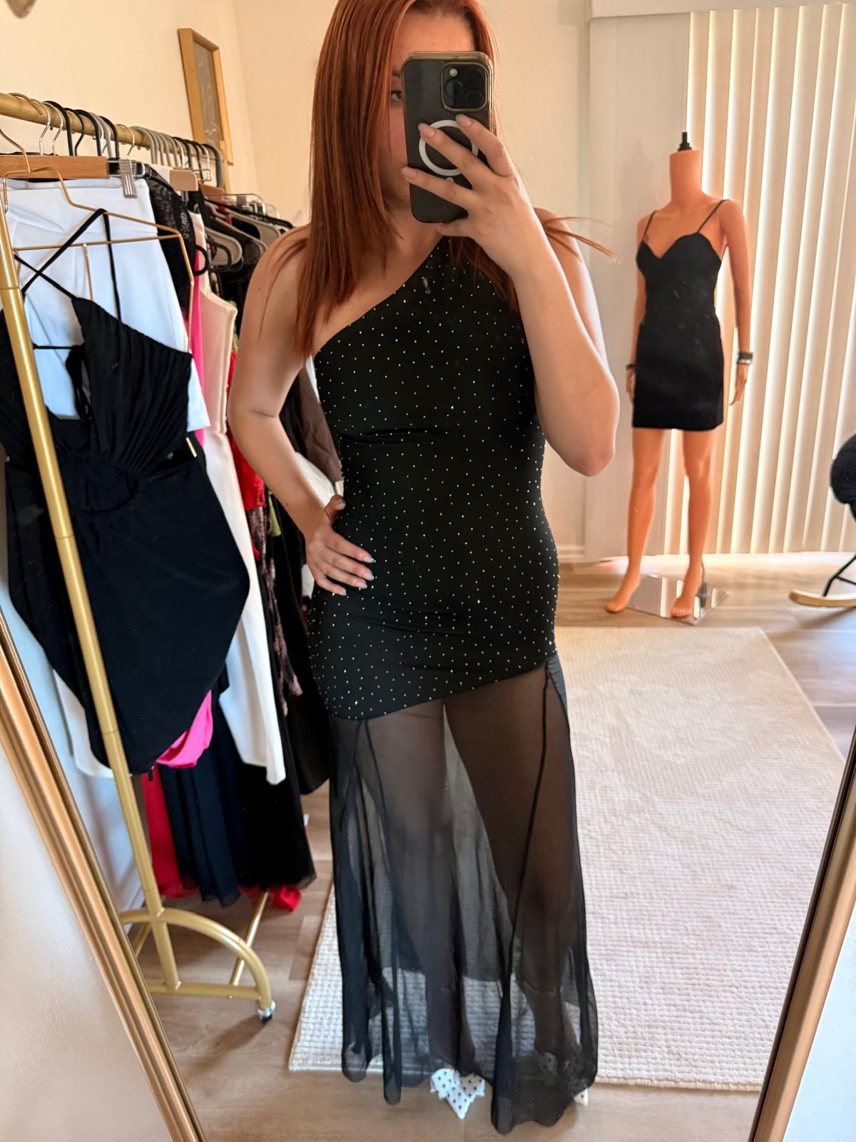 Crystal One Shoulder Maxi Dress