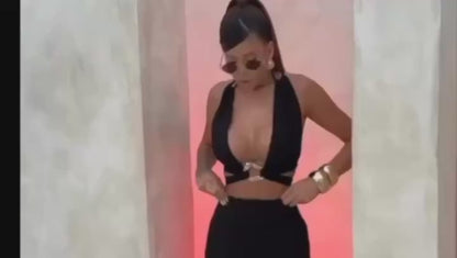 Black Halter Mini Dress